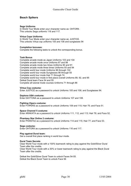 Gamecube Cheat Guide ghštļ Page 1 13/05/2004 ... - Game Power