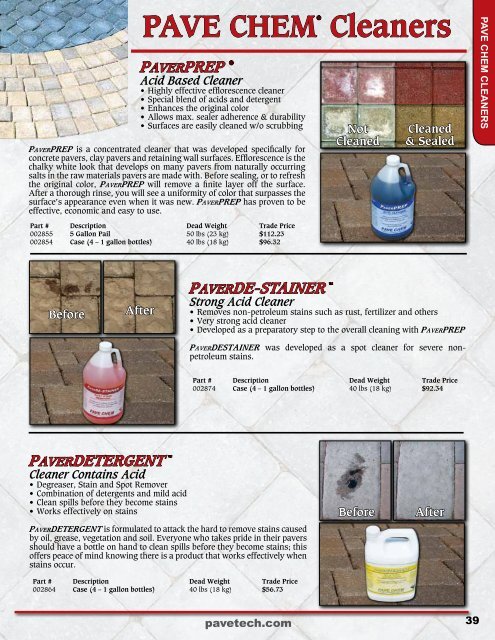 Product Catalog - Pavetech