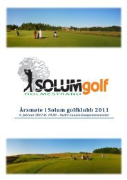 Årsberetning for 2011 - Solum golfklubb