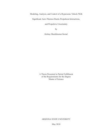 Modeling, Analysis, and Control of a Hypersonic Vehicle With ...