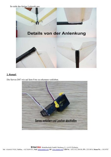 Bauanleitung X-Ray micro elektro - Stratair Modelltechnnik GmbH