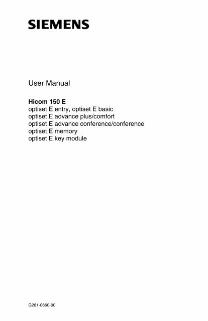 Hicom 150 E, Optiset E User Manual - Datasharp Integrated.