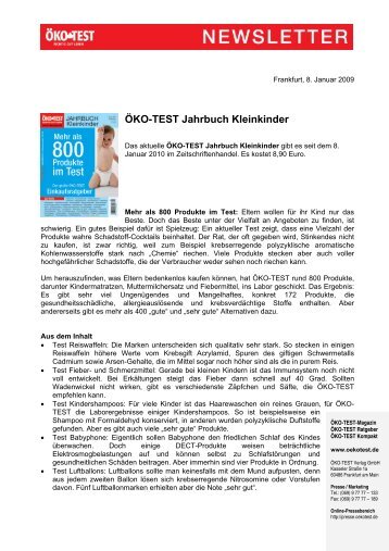 ÖKO-TEST Jahrbuch Kleinkinder - Presse - Öko-Test