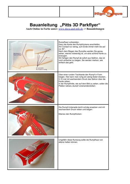 Bauanleitung „Pitts 3D Parkflyer“ - Docu-and-Info
