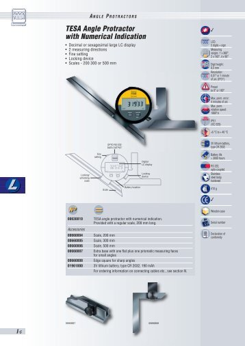 TESA Angle Protractor with Numerical Indication - Microtes