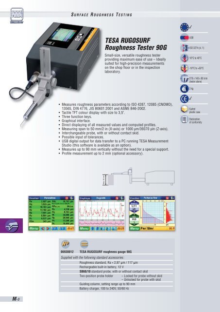 TESA RUGOSURF Roughness Tester 90G