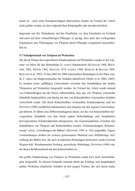 Untersuchung zur Bedeutung und Lebensweise phytophager Thripse