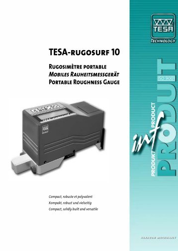 TESA-rugosurf 10 Rugosimètre portable Mobiles ... - Dzc Marketing