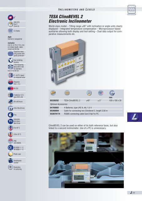 TESA ClinoBEVEL 1 Electronic Inclinometer