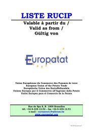 LISTE RUCIP - Europatat, European Potato Trade Association