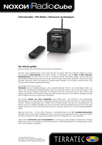 Manuall pdf Terratec NOXON iRadio Cube - Onyougo.de