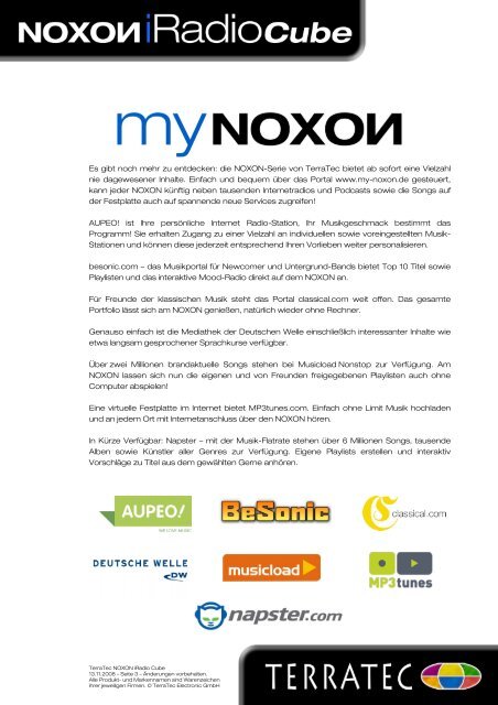 Manuall pdf Terratec NOXON iRadio Cube - Onyougo.de