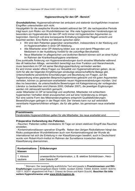 Langfassung Hyg plan OP 9_2011.pdf - Klinik-Hygiene