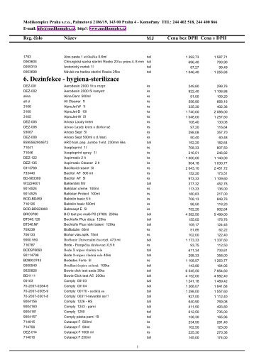 6. Dezinfekce - hygiena-sterilizace - Medikomplex Praha, sro