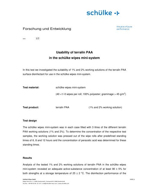 Certificate terralin PAA - Schülke & Mayr