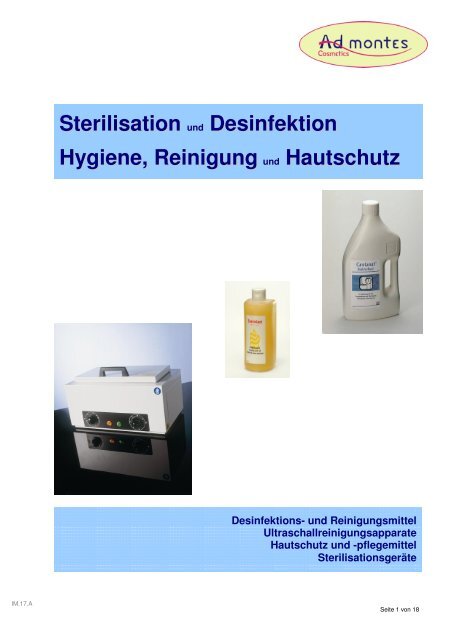 Sterilisation Desinfektion Hygiene, Reinigung ... - ad-montes.ch