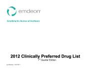 2012 Clinically Preferred Drug List - Emdeon