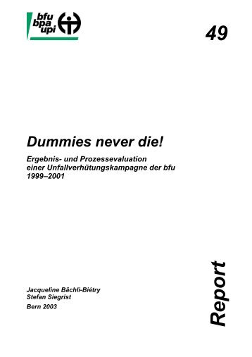 Valutazione della campagna «Dummies never die ... - BfU