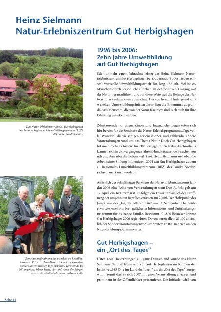 Jahresbericht 2006 - Heinz Sielmann Stiftung