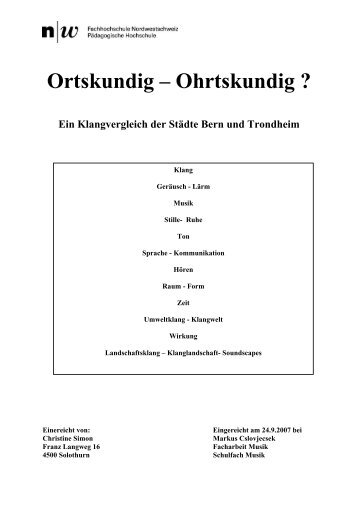 Ortskundig – Ohrtskundig ? - schulfachmusik.ch