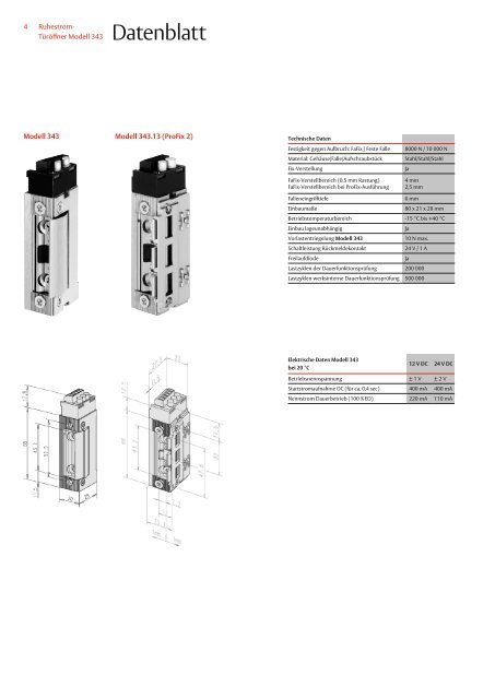 Ruhestromtüröffner 343 - Assa Abloy