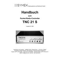 Handbuch zum Packet-Radio-Controller TNC 21 S - SYMEK GmbH