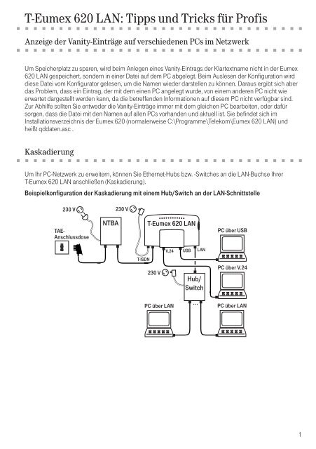 Beileger Eumex 620LAN - Tipps und Tricks für Profis - Telekom