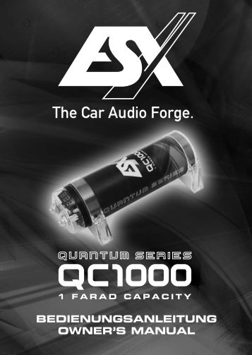 bedienungsanleitung owner's manual - ESX Car Audio Systems