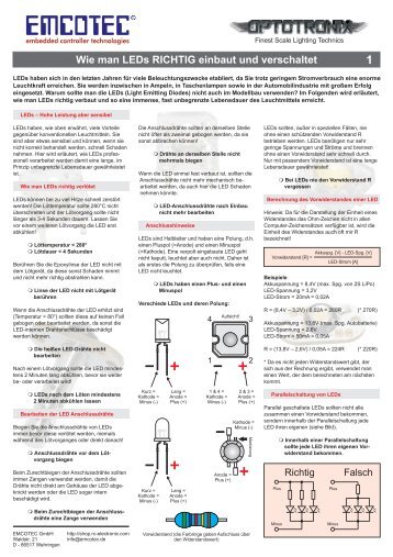 Wie man LEDs RICHTIG einbaut und verschaltet 2 - Emcotec