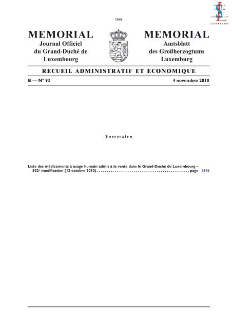 MEMORIAL Journal Officiel du Grand-Duché de Luxembourg ...