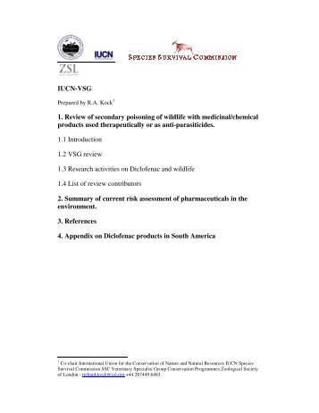 IUCN-VSG 1. Review of secondary poisoning of wildlife with ...