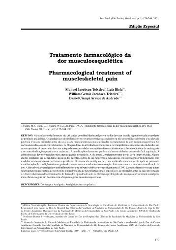 Tratamento farmacológico da dor musculoesquelética ...