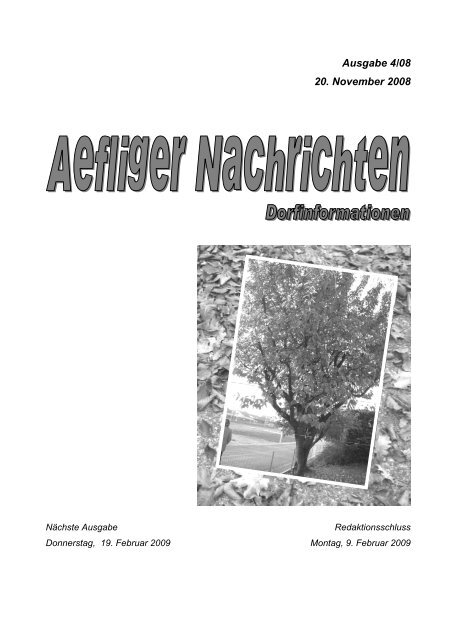 Gemeinde Aefligen Kehrichtmerkblatt 2009