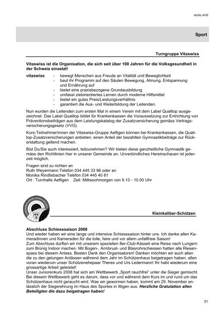 Gemeinde Aefligen Kehrichtmerkblatt 2009