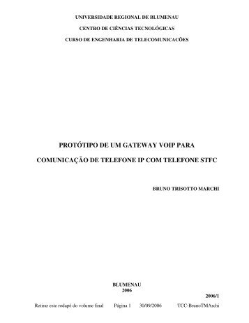 protótipo de um gateway voip para comunicação de telefone ip com ...