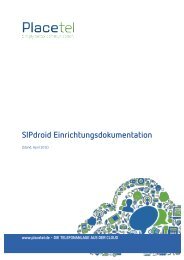 SIPdroid Einrichtungsdokumentation - Placetel