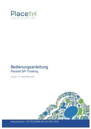 Bedienungsanleitung Placetel SIP-Trunking