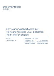 Fernwartungsoberfläche zur Verwaltung einer Linux-basierten VoIP ...