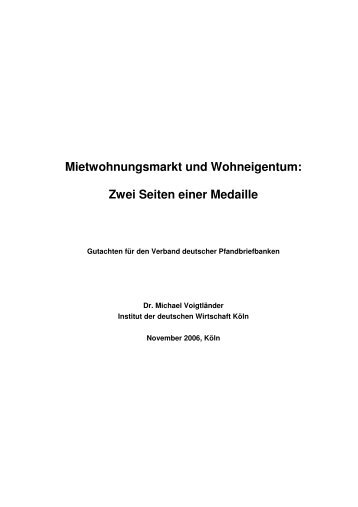 Mietwohnungsmarkt und Wohneigentum