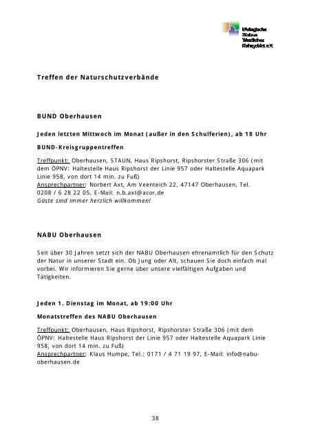 Sonntag, 25 - Biologische Station Westliches Ruhrgebiet e.V.