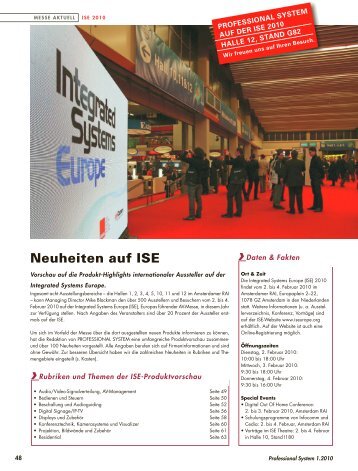 Neuheiten auf ISE 2010 - Pro Media News