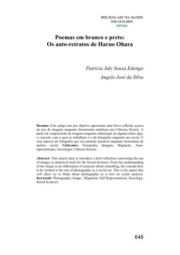 Poemas em branco e preto: Os auto-retratos de Haruo Ohara - CCHLA