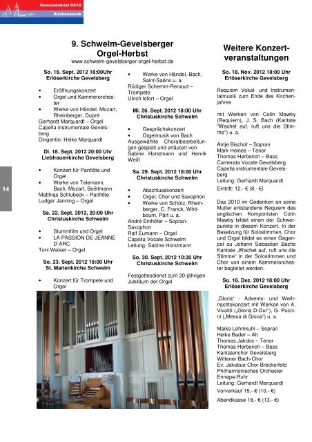 Gemeindebrief 3 2012 - der evangelischen Kirchengemeinde ...