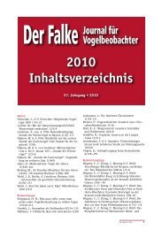2010 Inhaltsverzeichnis - Der Falke – Journal für Vogelbeobachter