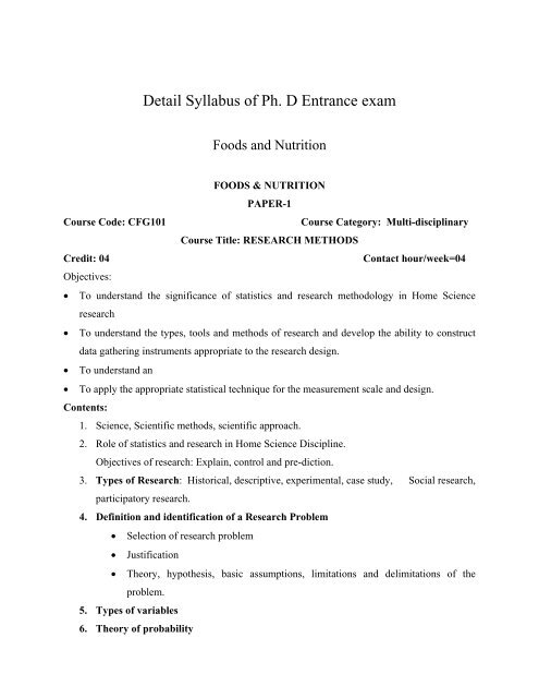 phd english entrance test syllabus