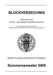 blockverzeichnis - Fakultät für Forst - Albert-Ludwigs-Universität ...