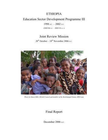 ETHIOPIA Education Sector Development Programme III - Global ...