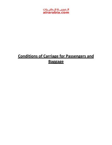 Conditions of Carriage - Air Arabia