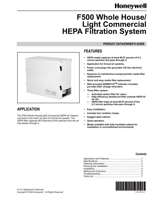 whole machine hepa filtration