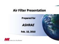 Air filter presentation - ASHRAE Bi-State Chapter